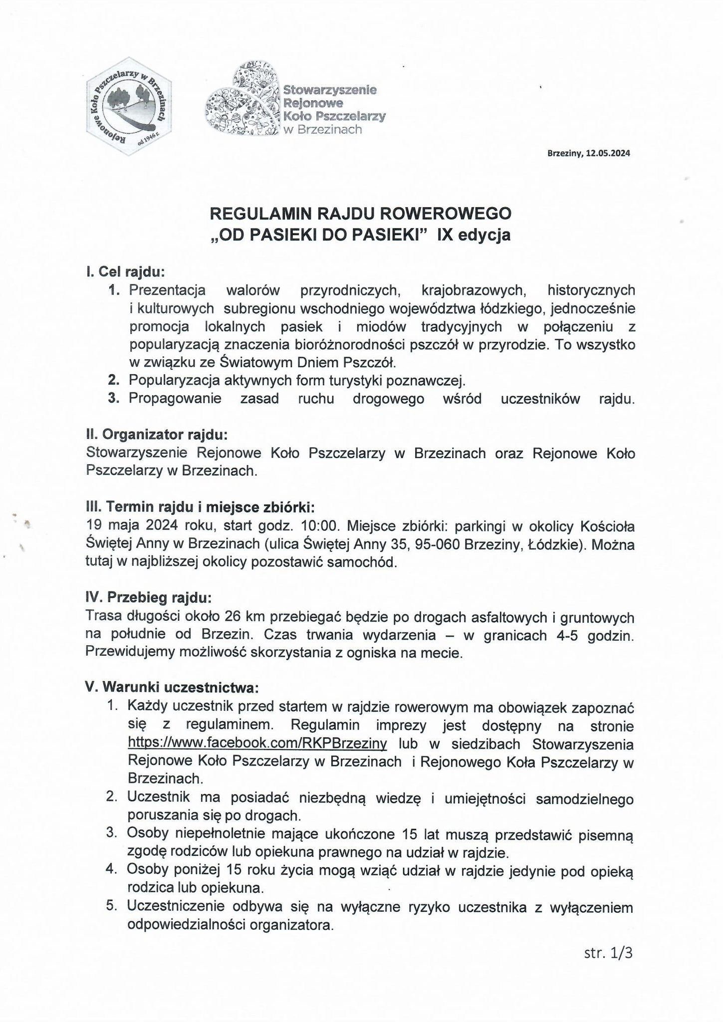 Regulamin rajdu 1