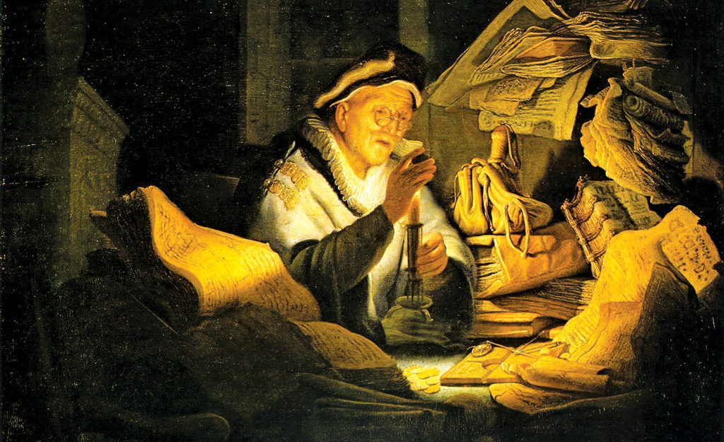 Krótki poradnik o produkcji świec z wosku pszczelego (01_Rembrandt_ritch_man_parable_o)